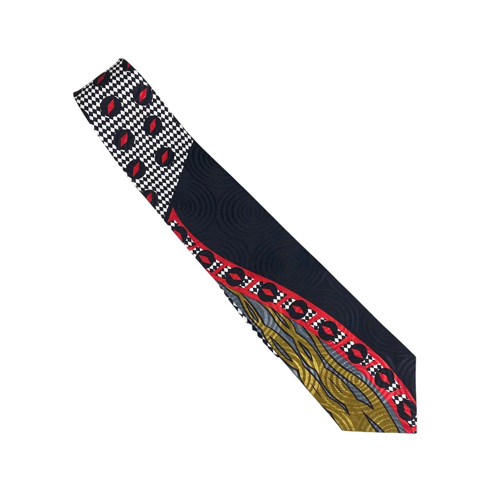 Impact Mens Groove Thing Tie Checker Geometric Retro Psychedelic Multicolor 55x4